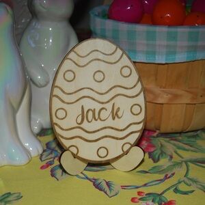 Personalized Wooden Easter Egg Decoration